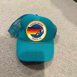 Aviator Nation Teal Trucker Hat